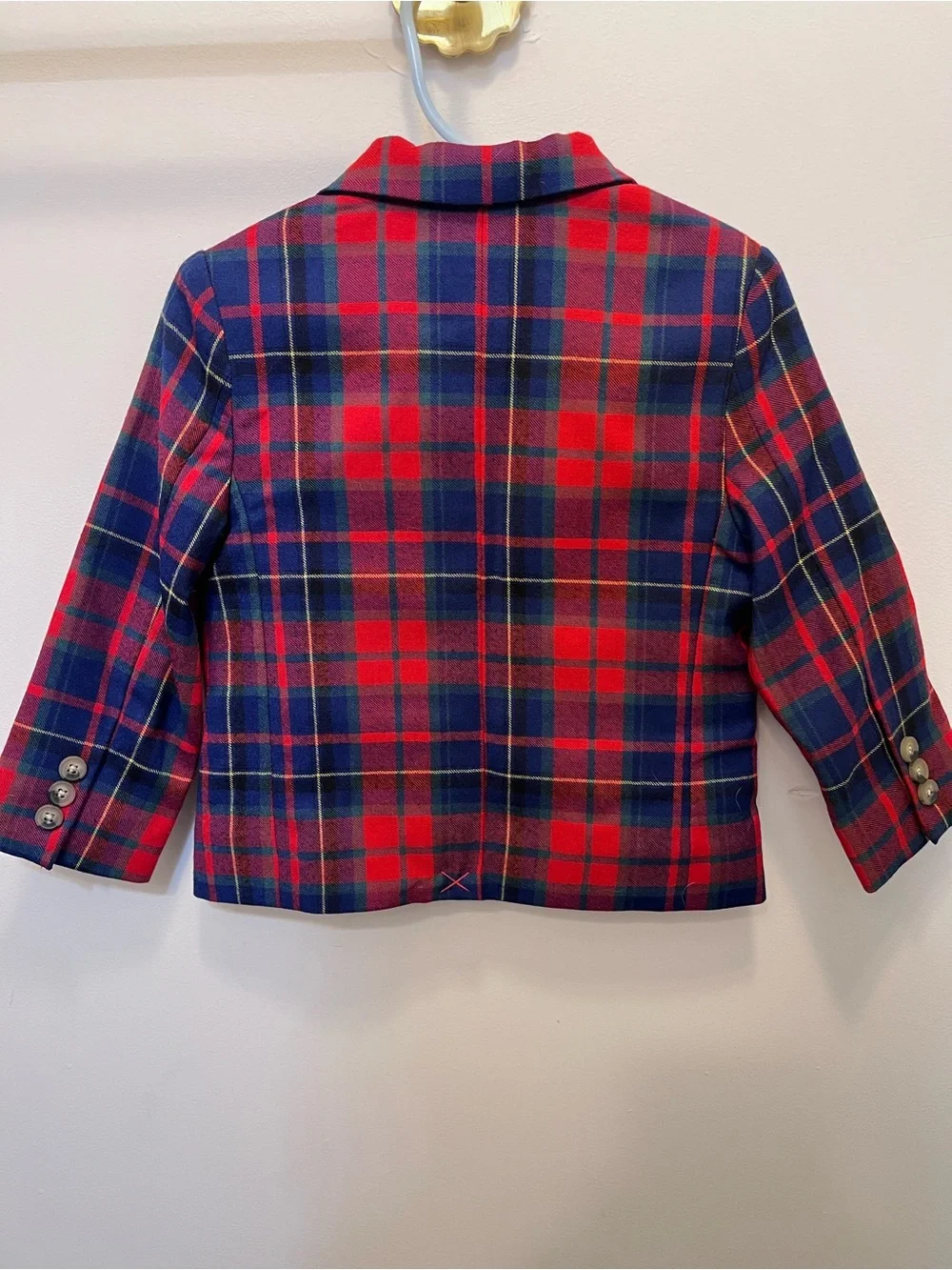 Janie and Jack Red & Navy Plaid Blazer Jacket